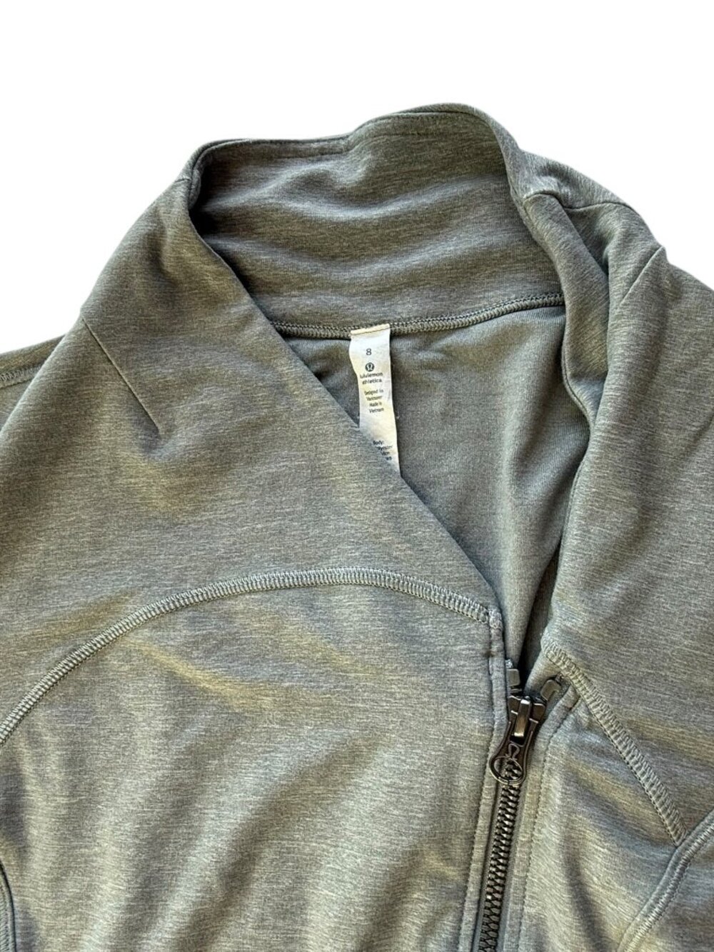 Lululemon Gray Asymmetrical Jacket Size Women's 8 Yoga Athletic, Zipper